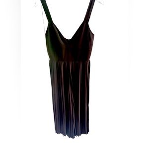 Vince brown pleated cropped jumpsuit